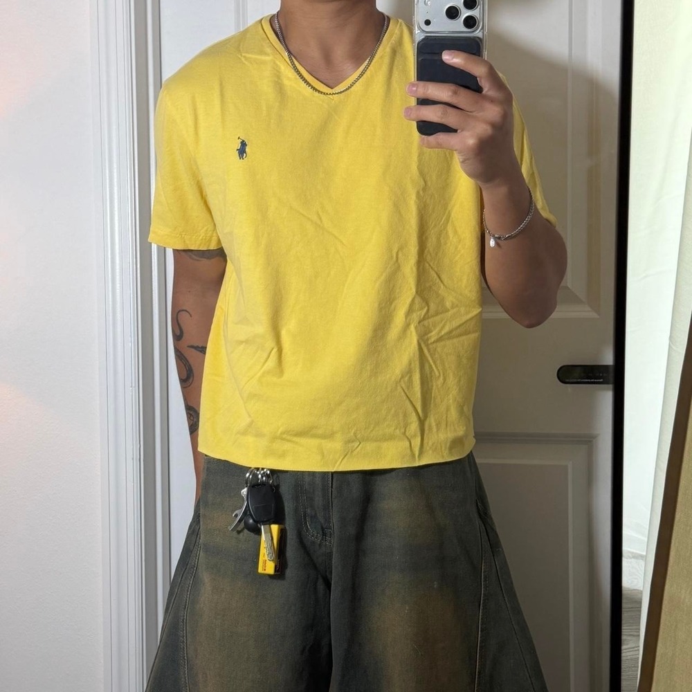 y2k vintage polo ralph Lauren cropped short sleeve shirt SH - Picture 3 of 6